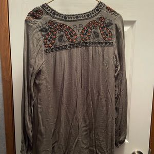 Paper + Crane tunic dress with embroidery, small (medium fit)